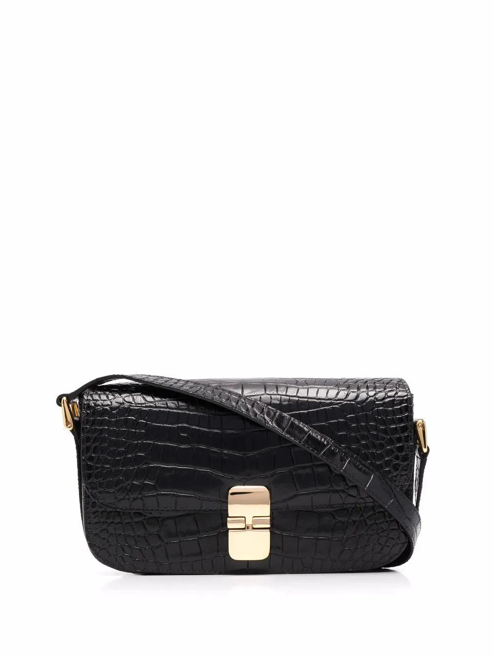 

A.P.C. bolsa Grace con efecto piel de cocodrilo - Negro