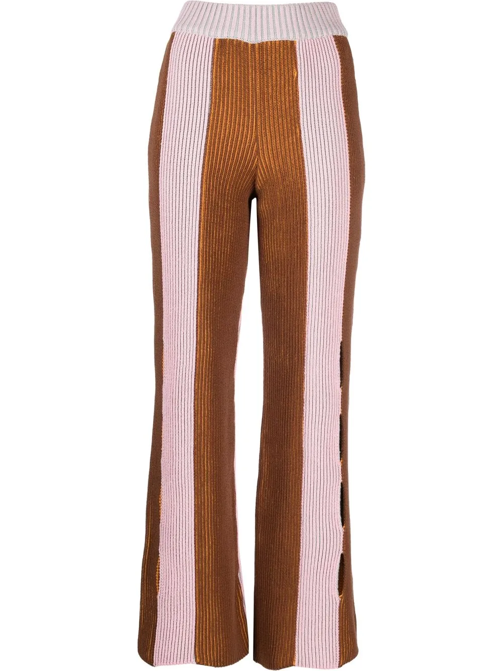 

Andersson Bell Kaia colour-block ribbed trousers - Orange