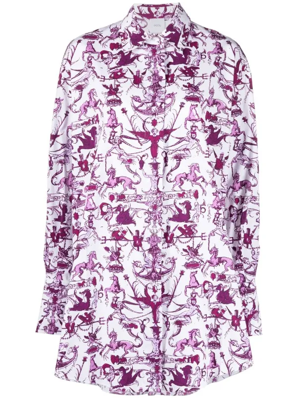 【関税&送料込】Patou Shirt Dress Patou Printed tie-waisted Shirt Dress | Pink | FARFETCH
