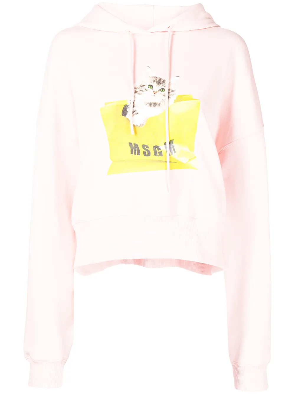 

MSGM sudadera con capucha y gatito estampado - Rosado