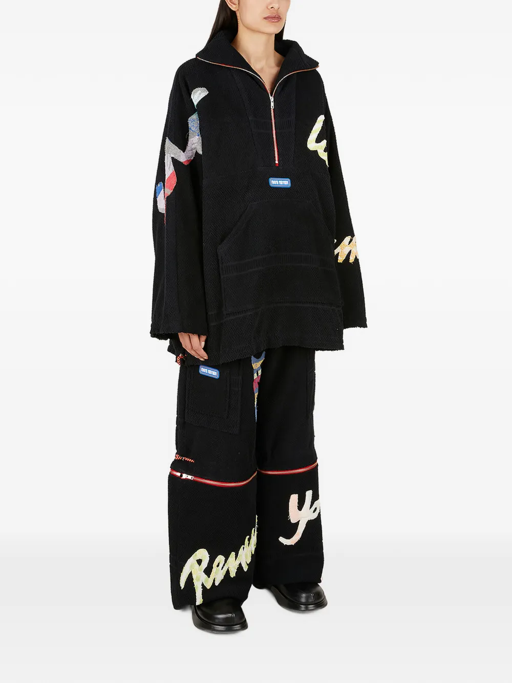  Rave Review Pullover Mit Reißverschlusskragen   Schwarz 
