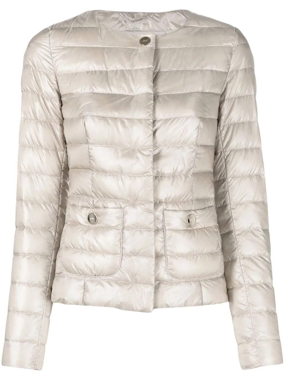 

Herno collarless padded down jacket - Neutrals