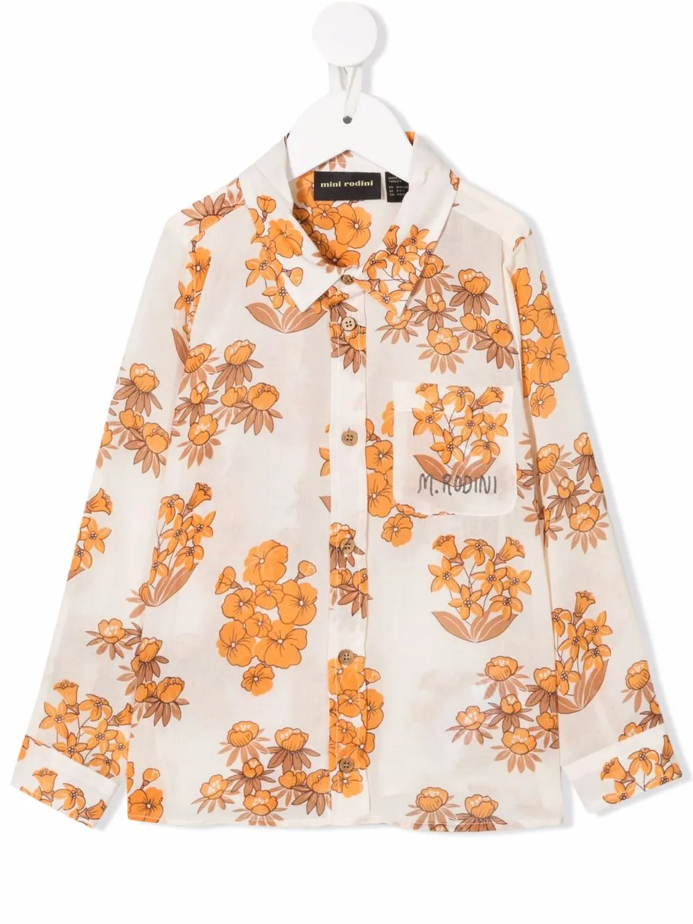 

Mini Rodini camisa con estampado floral - Neutro