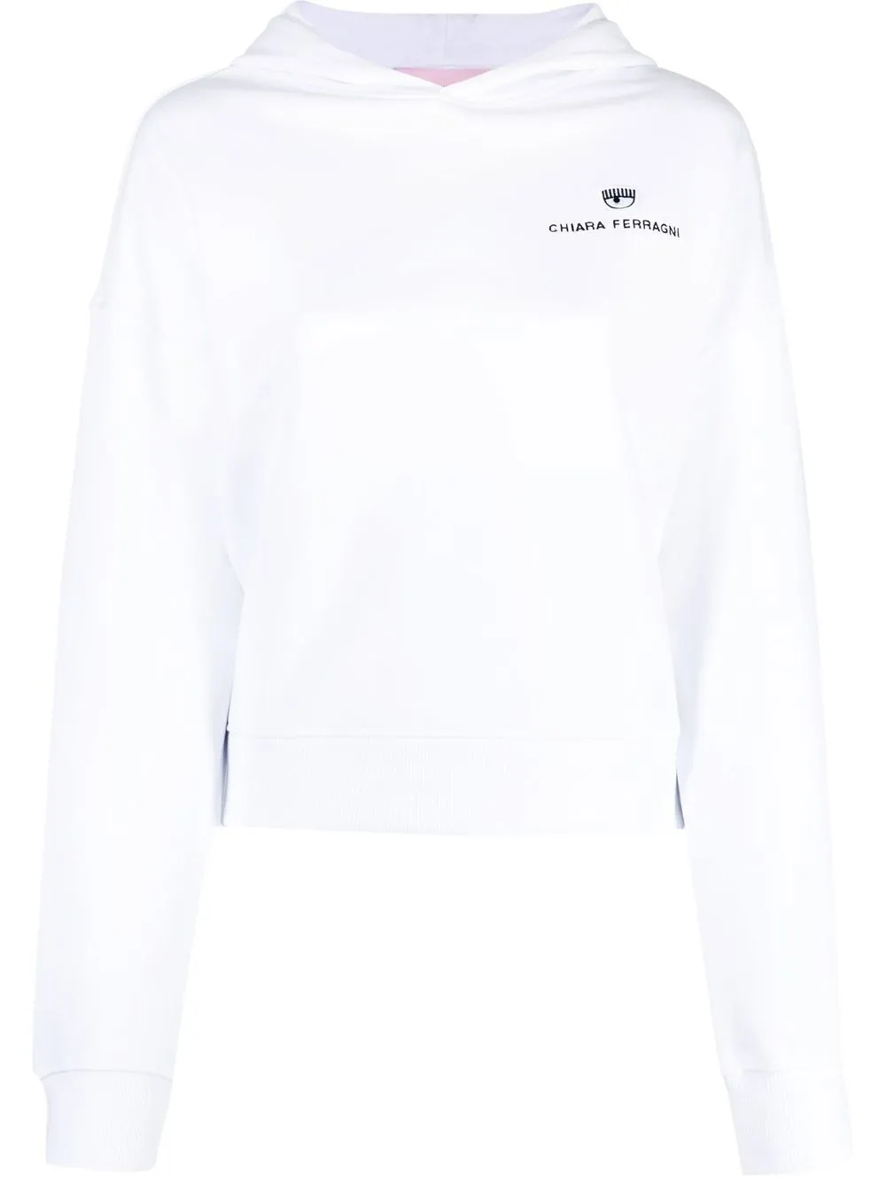

Chiara Ferragni logo-embroidered relaxed hoodie - White