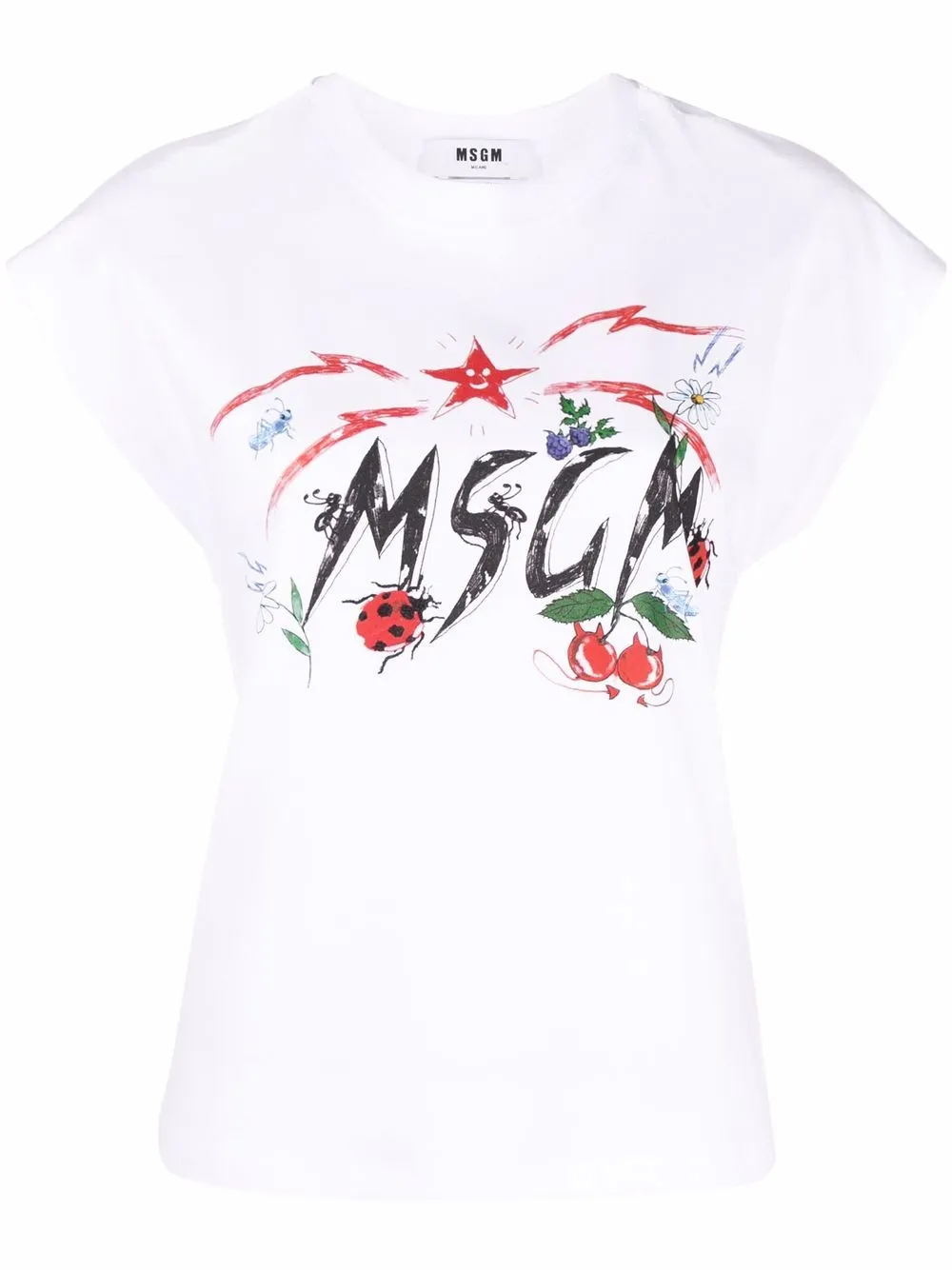 

MSGM logo-print cotton T-shirt - White