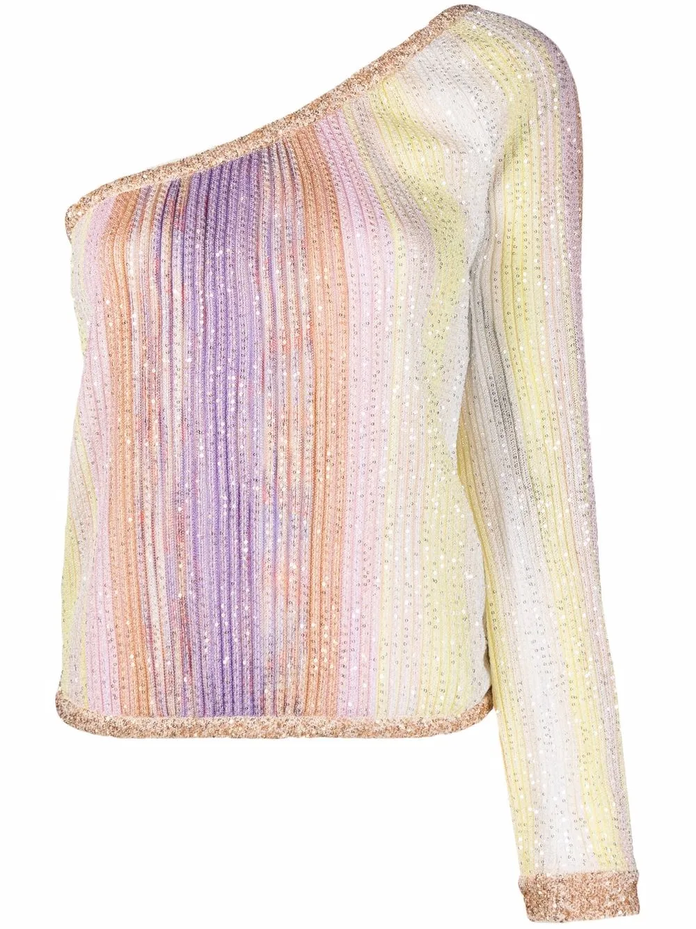 

Missoni metallic one-shoulder blouse - Neutrals