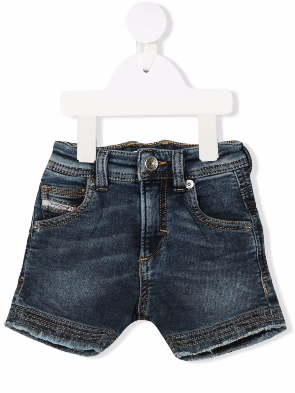 

Diesel Kids shorts de mezclilla con dobladillo sin rematar - Azul