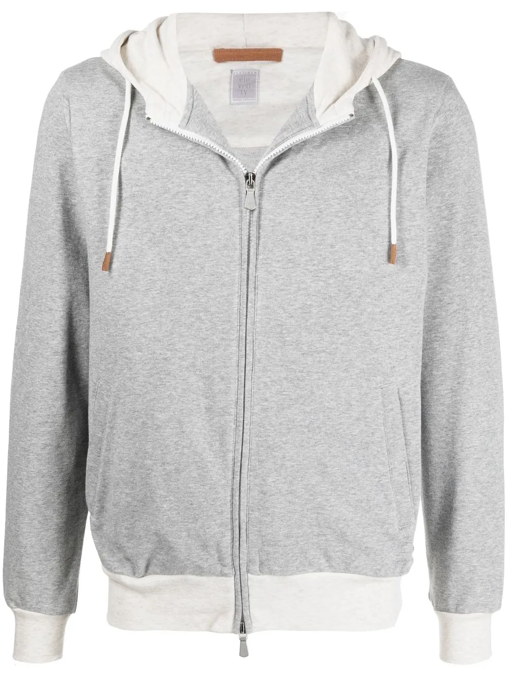 

Eleventy two-tone zip hoodie - Grey