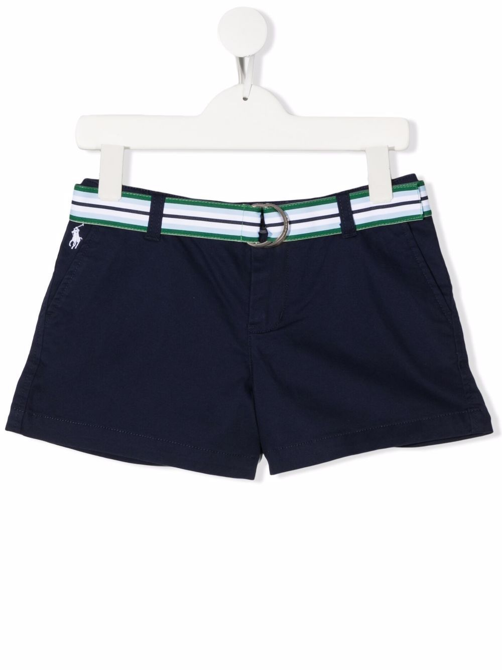 POLO RALPH LAUREN KIDS striped belt shorts - Blue