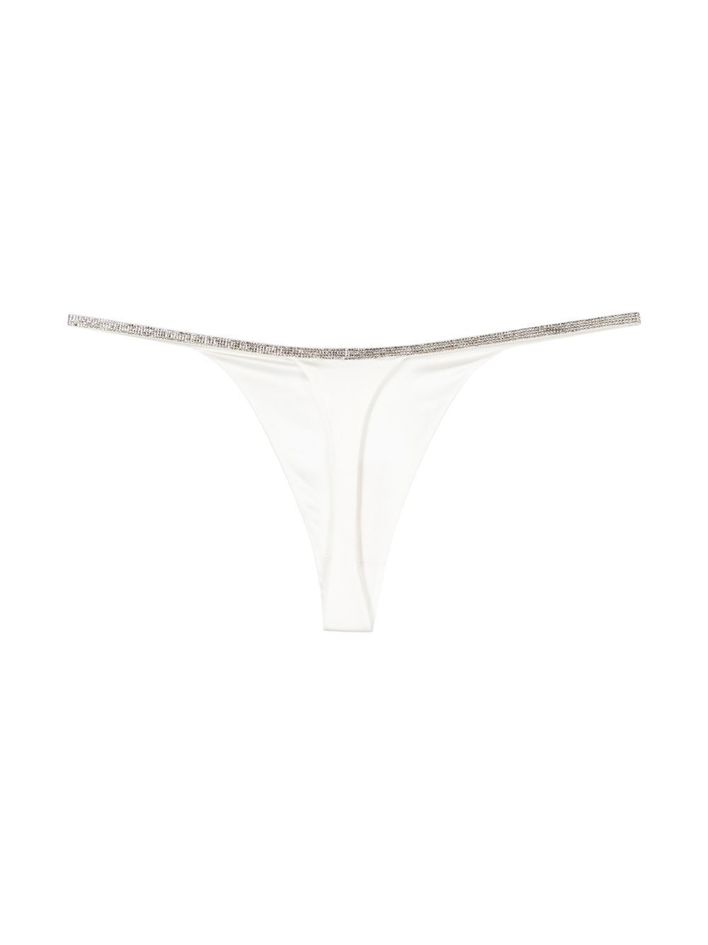 Nuè crystal-embellished thong - White