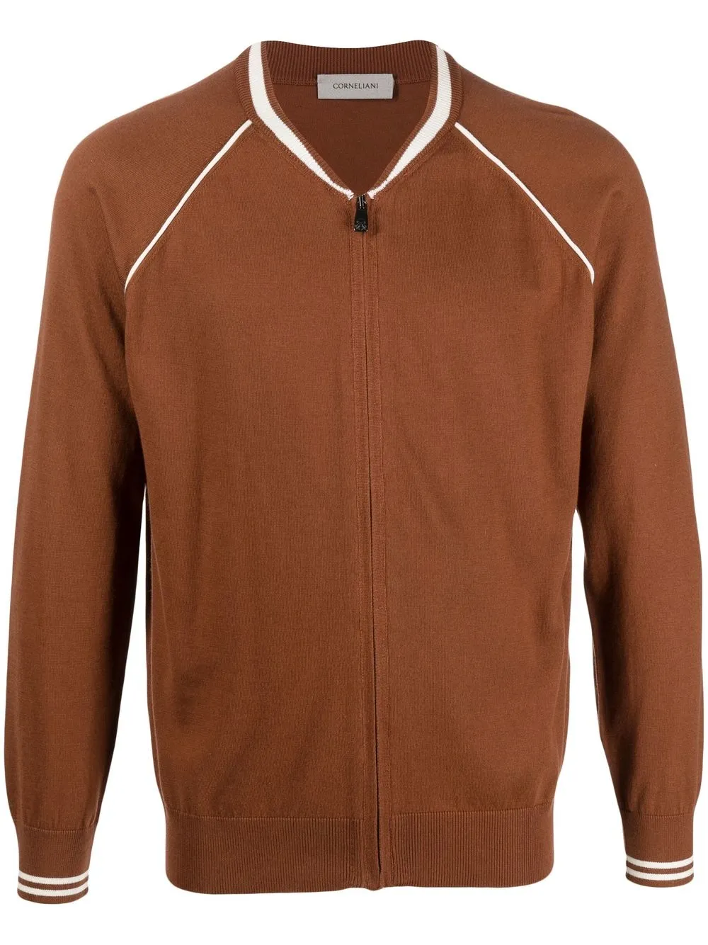 

Corneliani contrasting-trim detail jacket - Brown