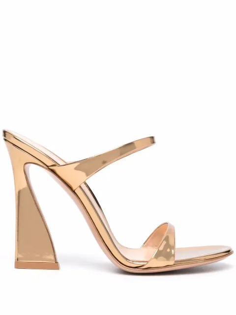 Gianvito Rossi metallic-effect leather sandals 