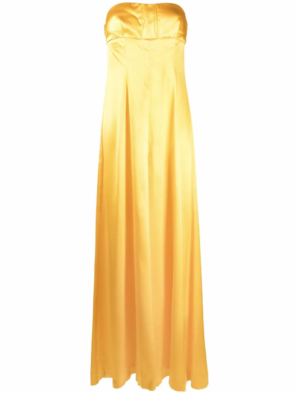 

AMBUSH vestido strapless drapeado - Amarillo