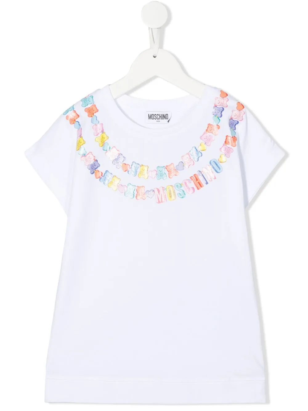 

Moschino Kids playera con logo estampado - Blanco