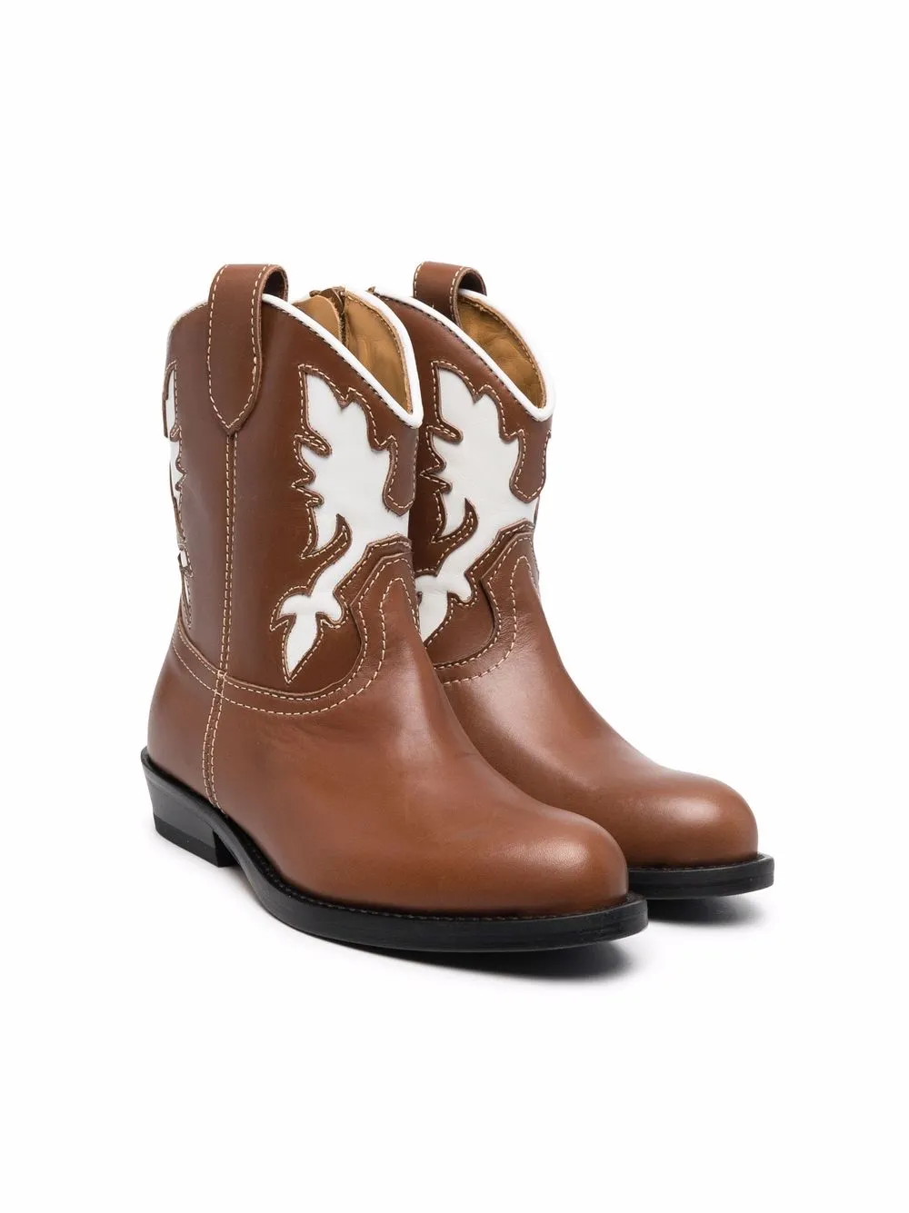 

Gallucci Kids botas estilo western con diseño a paneles - Marrón