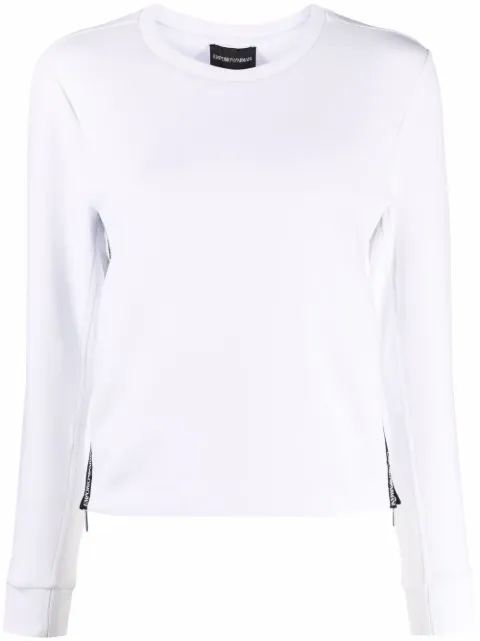 Emporio Armani logo-trim long-sleeved sweatshirt Women