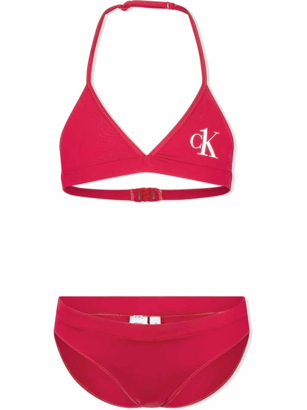 

Calvin Klein Underwear bikini con cuello halter y logo estampado - Rojo