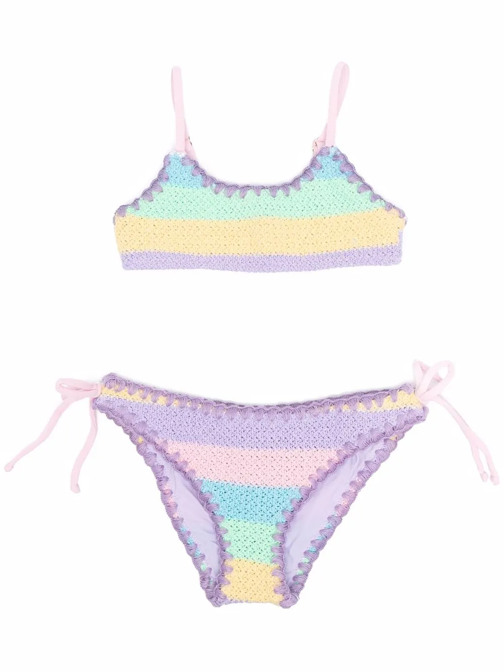 

MC2 Saint Barth Kids bikini Jaiden con logo bordado - Morado