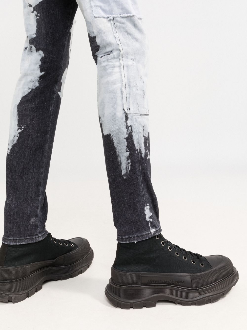 DSQUARED2 distressed paint splatter skinny jeans Men