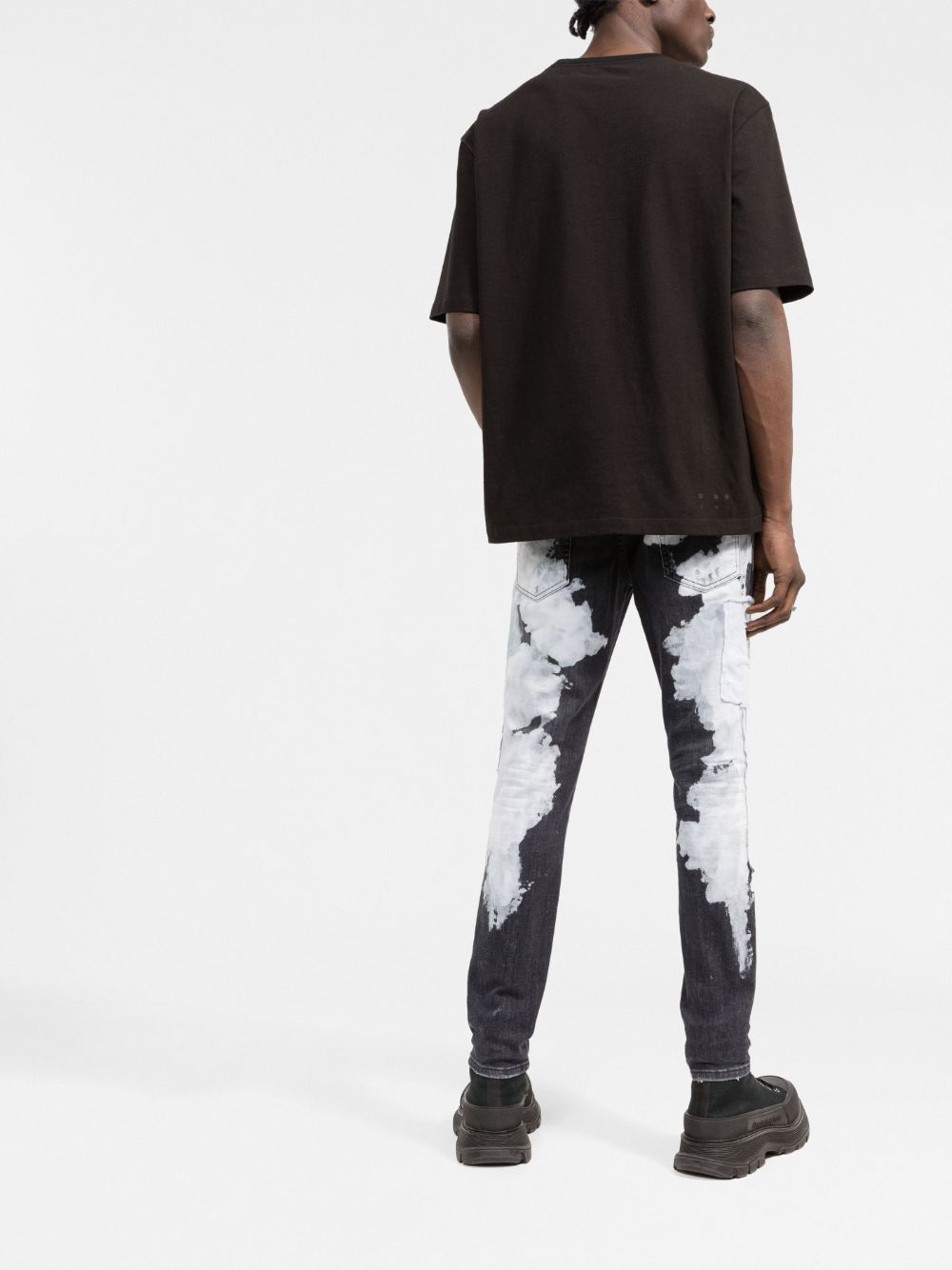 DSQUARED2 distressed paint splatter skinny jeans Men