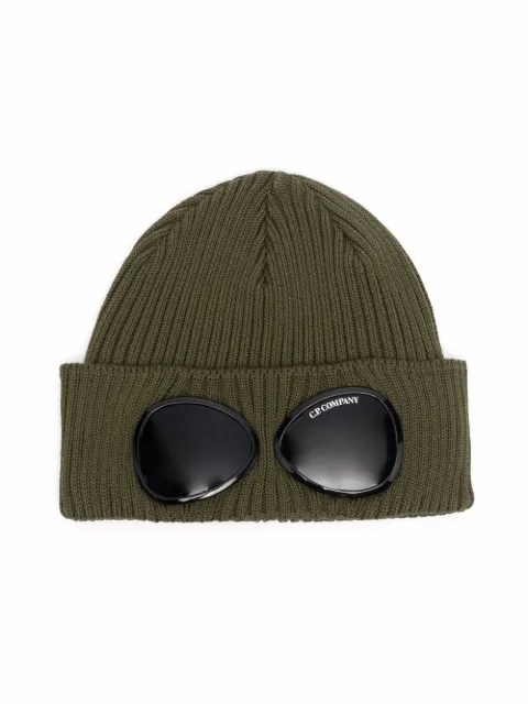 C.P. Company Kids ribbed-knit goggle-detail beanie 