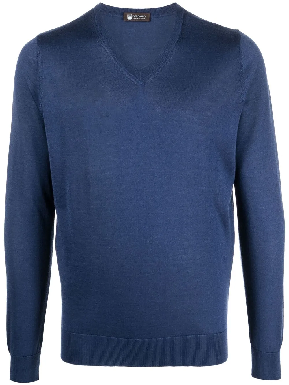 

Colombo V-neck fine-knit jumper - Blue