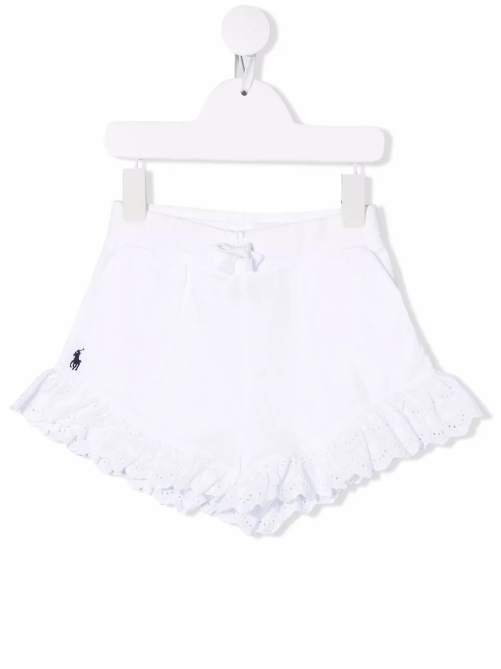 

Ralph Lauren Kids bermudas con cordones y volantes - Blanco