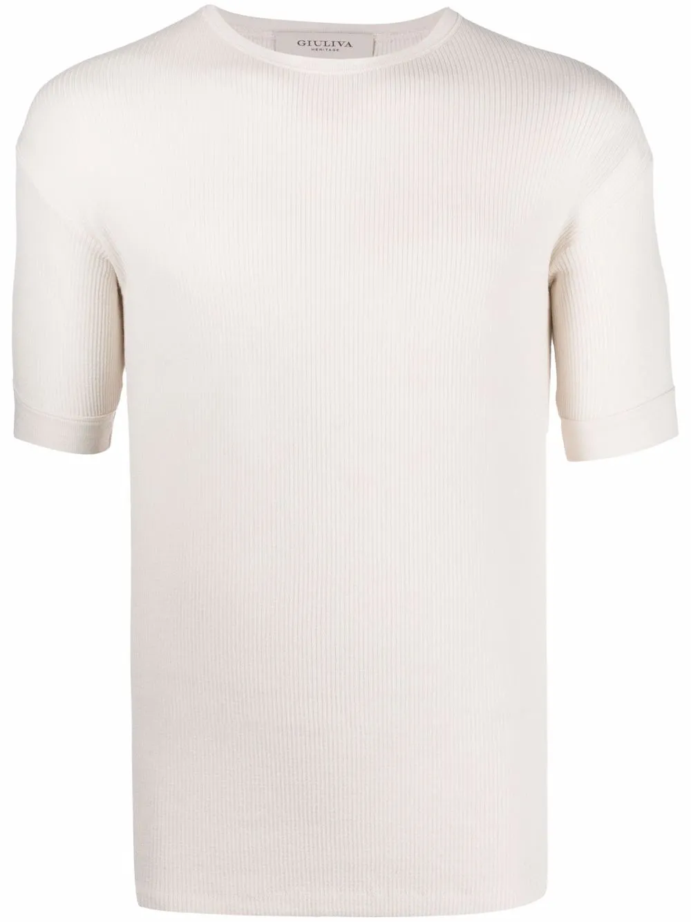 fine-ribbed short-sleeved T-shirt