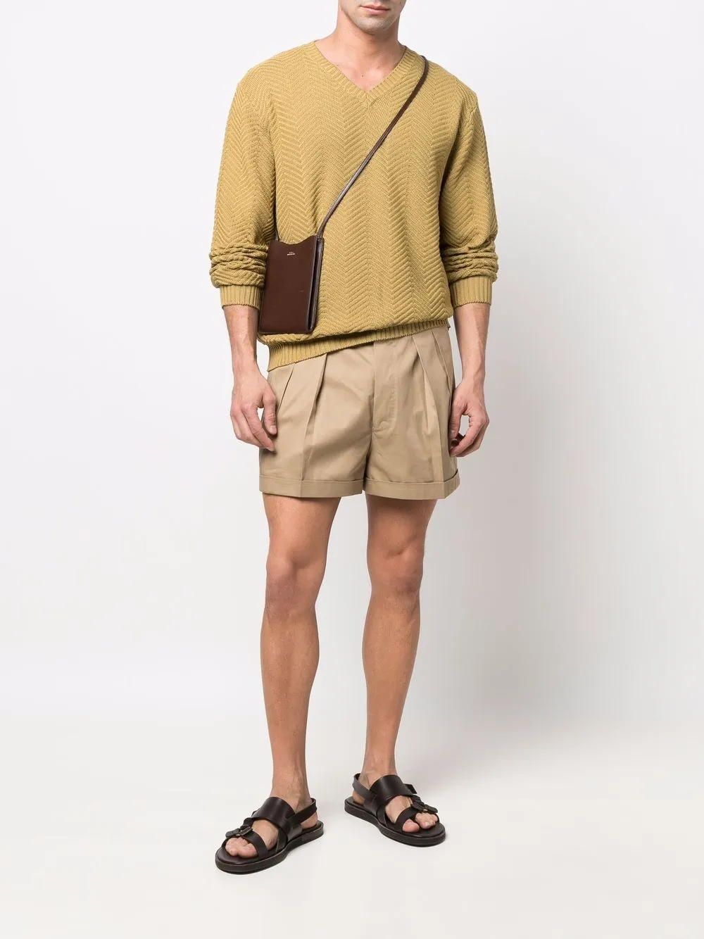 Giuliva Heritage pleat-detail cotton tailored shorts | Tailored Shorts | Image 2