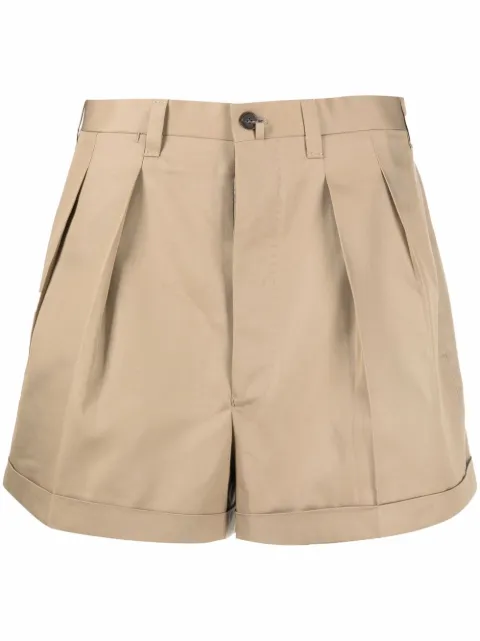 Giuliva Heritage pleat-detail cotton tailored shorts 