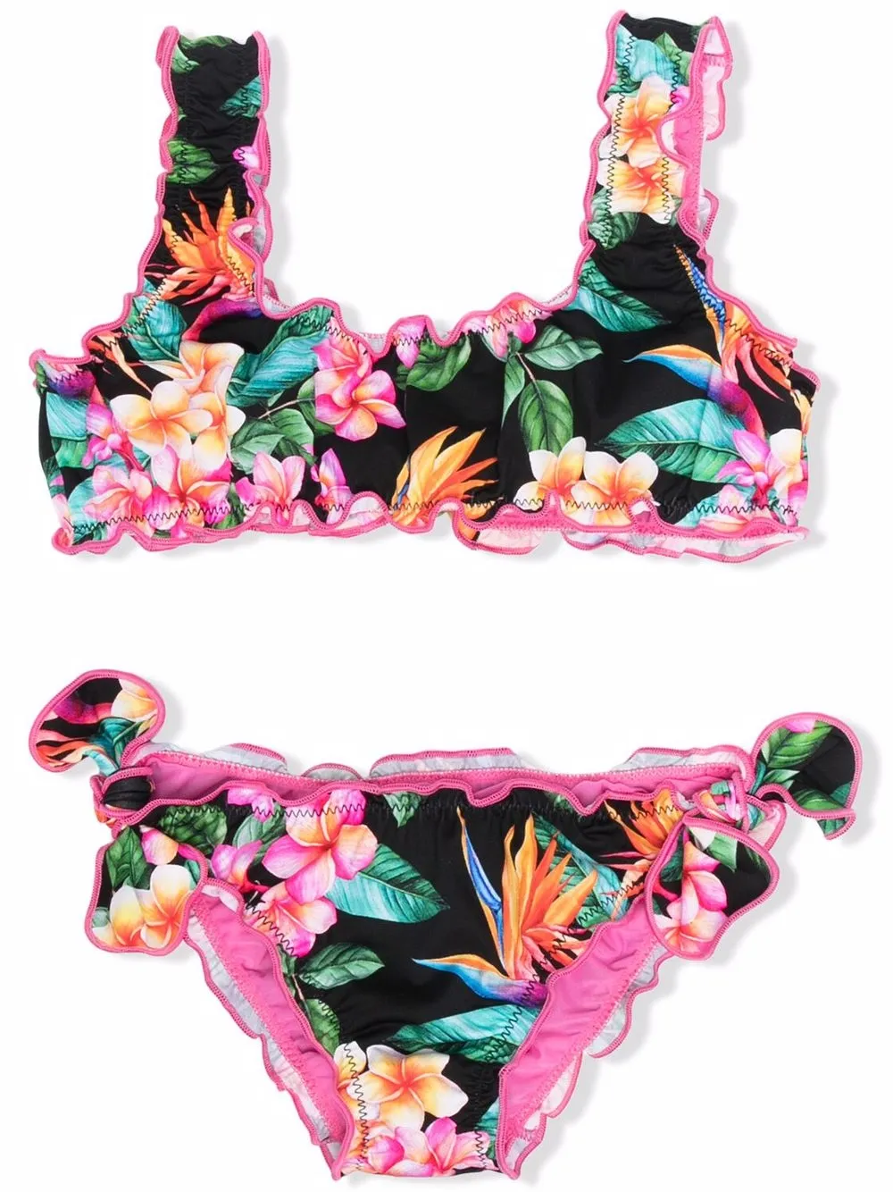 

MC2 Saint Barth Kids floral print bikini set - Black