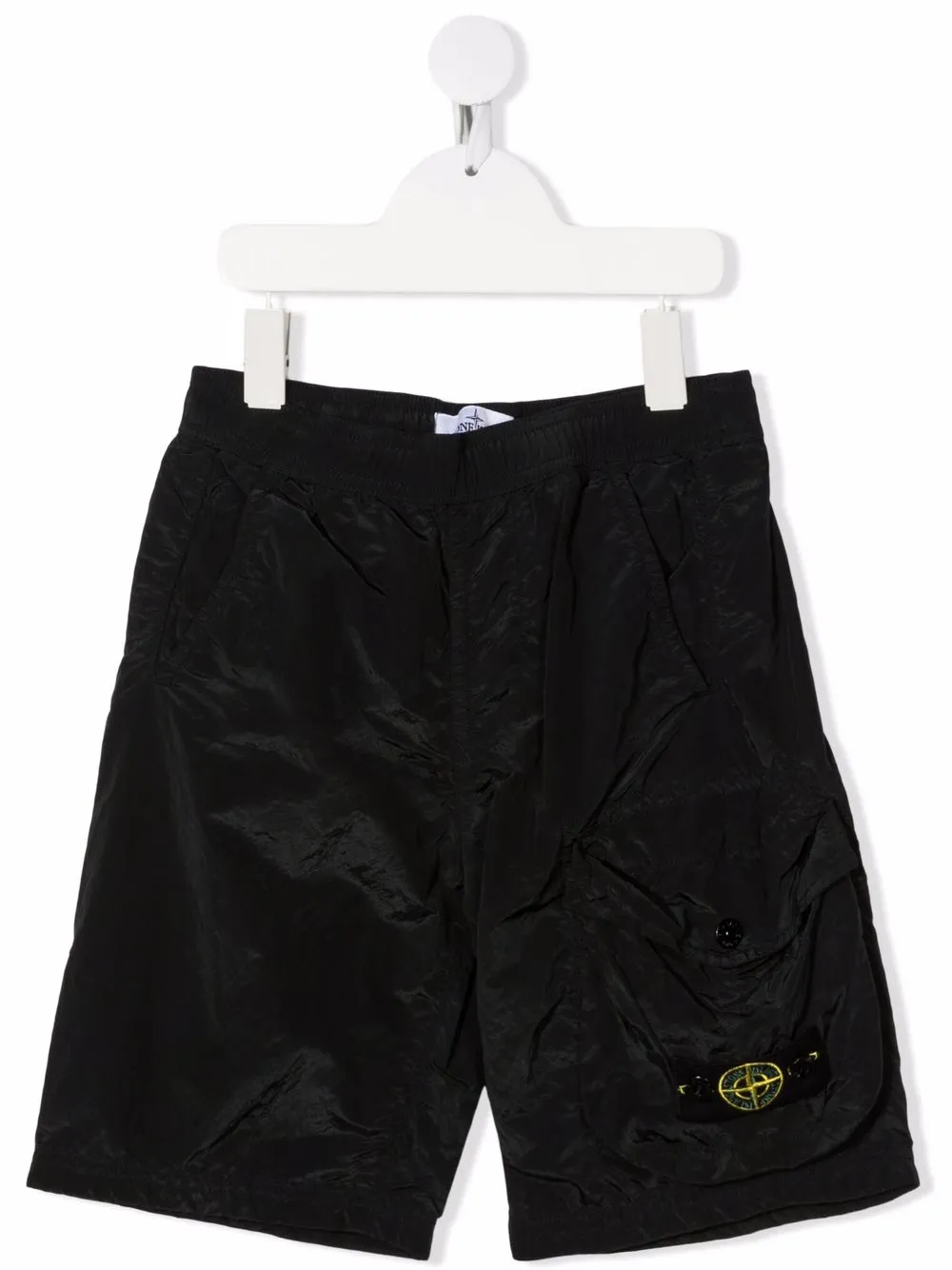 

Stone Island Junior shorts deportivos con parche del logo - Negro