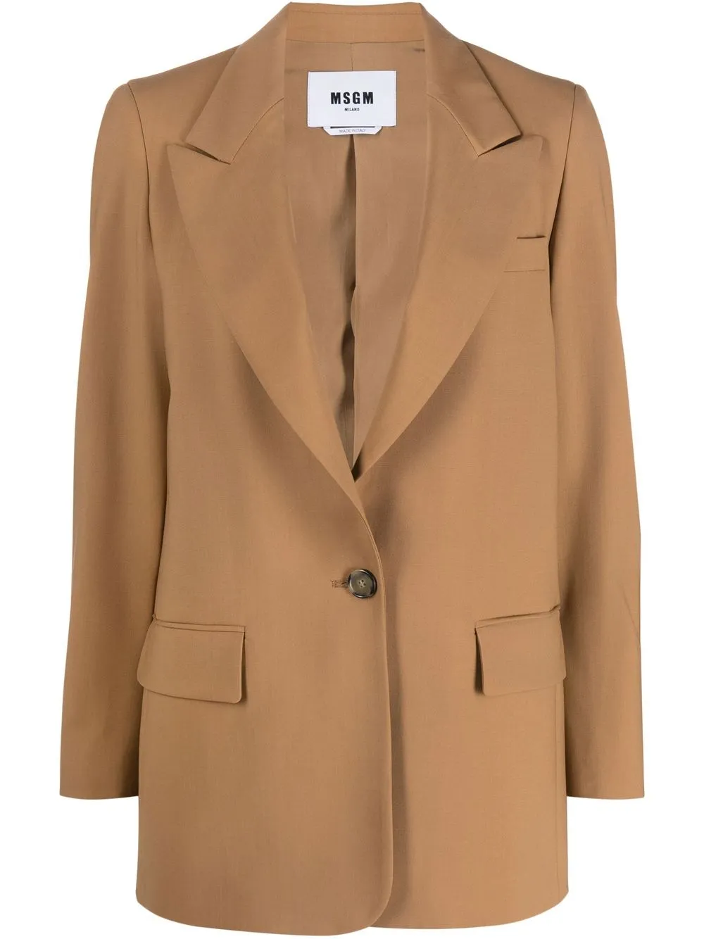 

MSGM peak-lapel single-breasted blazer - Brown