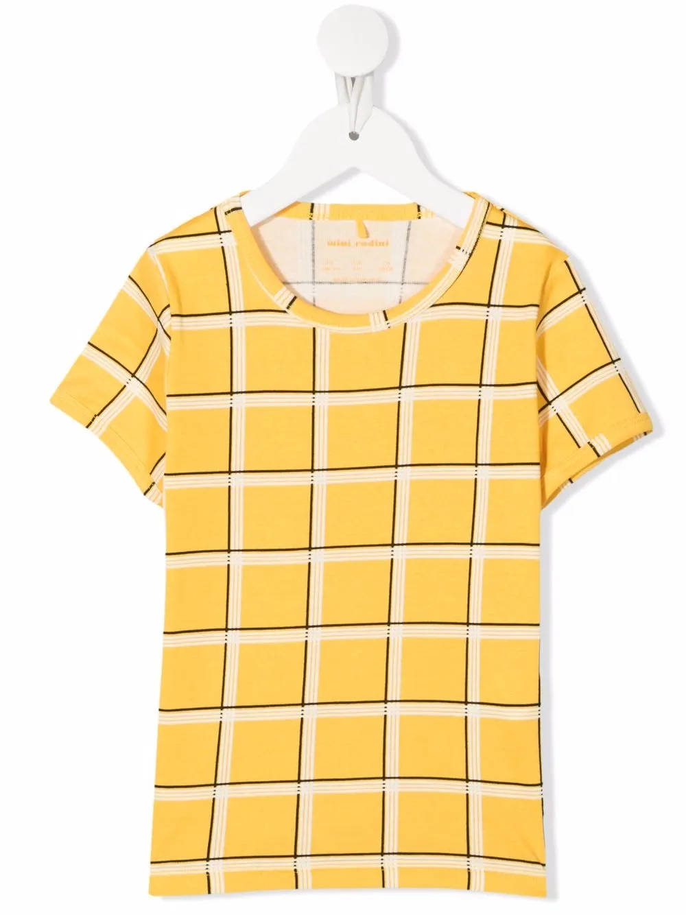 

Mini Rodini check-detail short sleeve t-shirt - Yellow