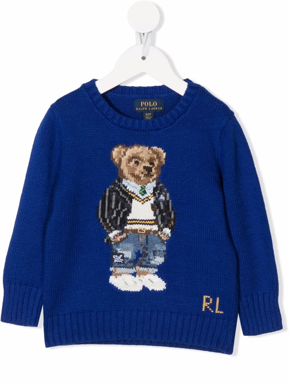 

Ralph Lauren Kids suéter tejido con motivo Polo Bear - Azul