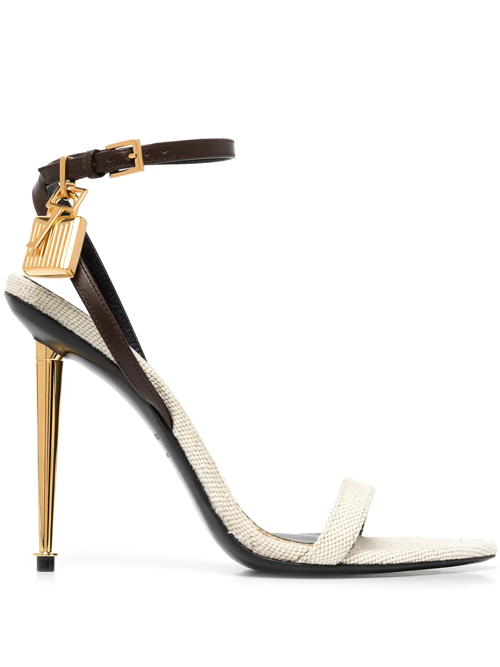 

TOM FORD padlock-detail canvas 100mm sandals - Neutrals