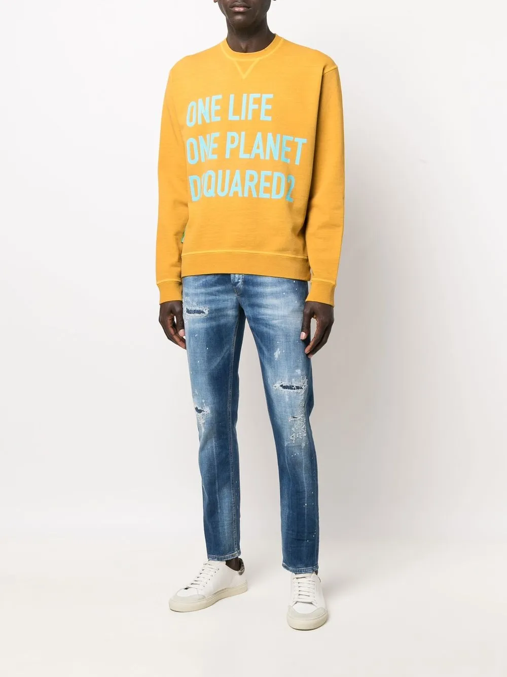 DONDUP Jeans met gebleekt detail - Blauw