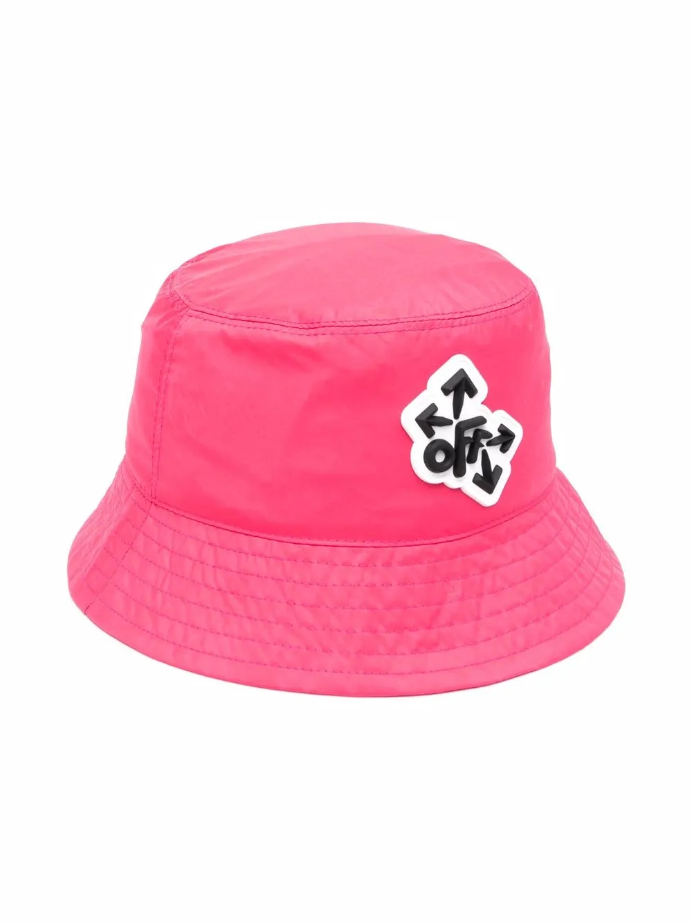 

Off-White Kids gorro de pescador con parche del logo - Rosado