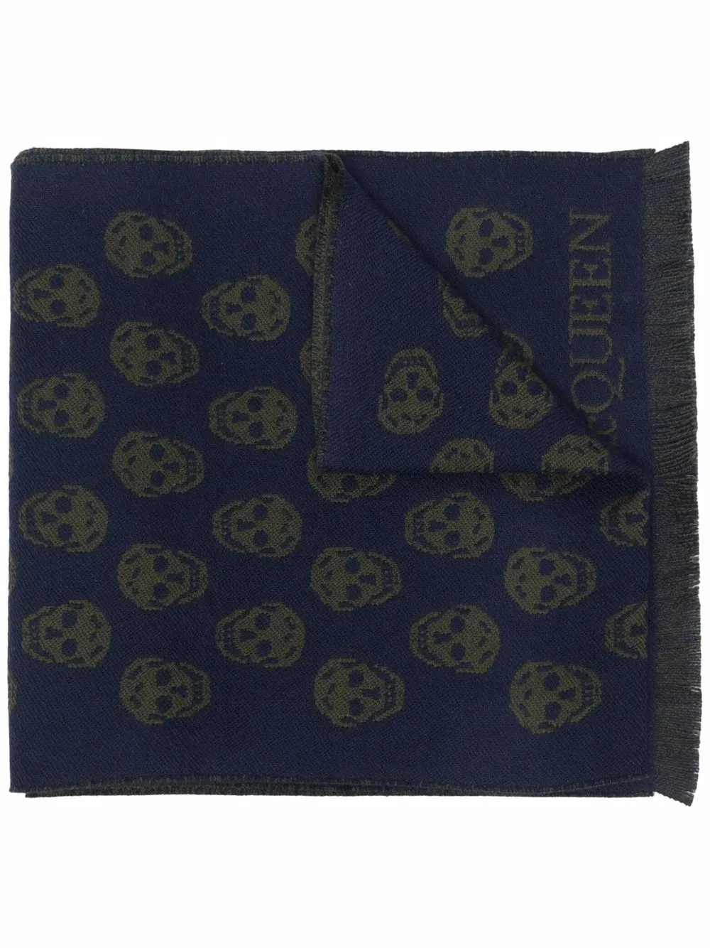 

Alexander McQueen reversible skull-print scarf - Blue