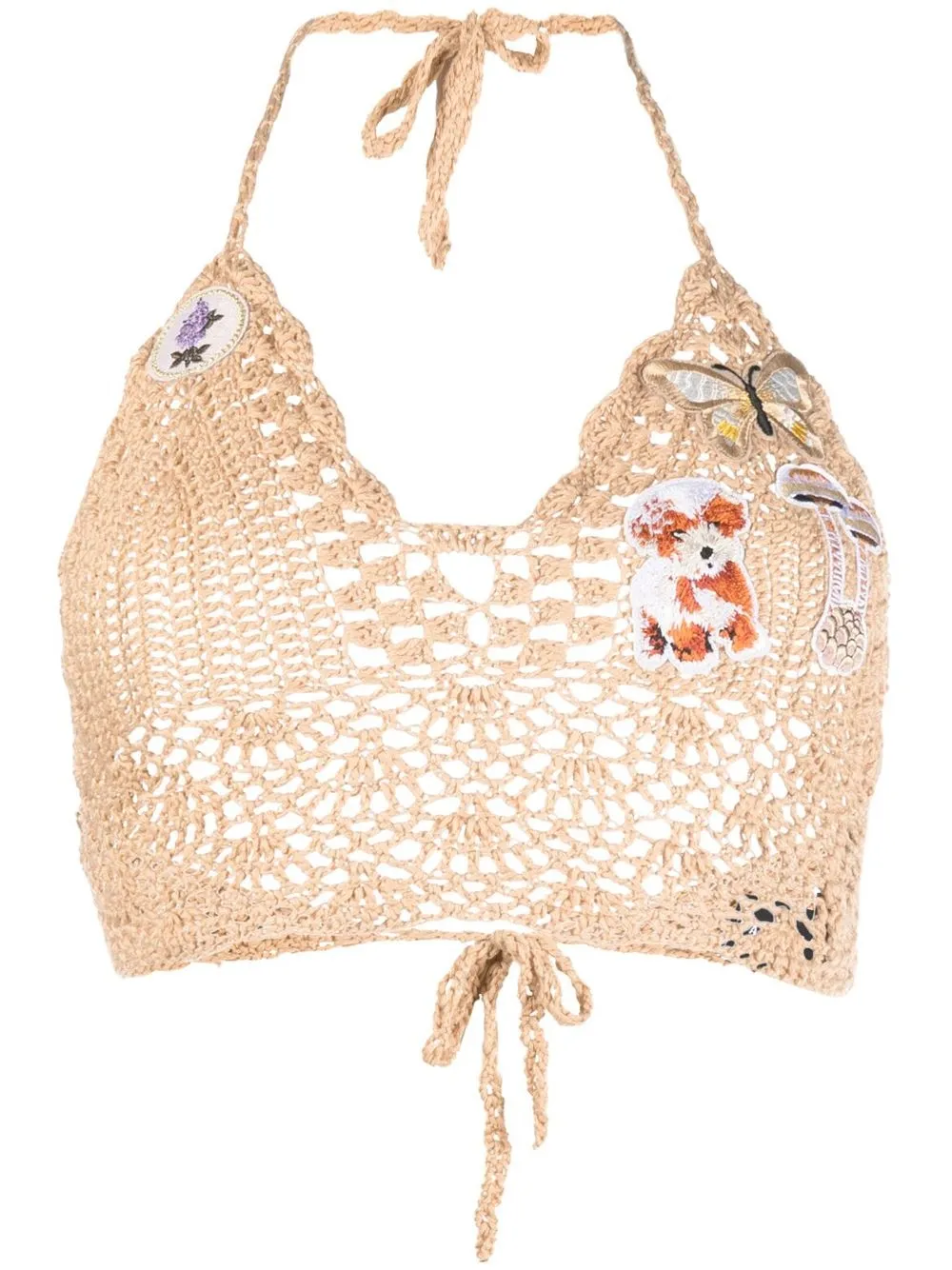 

Barbara Bologna bralette con detalle de parche - Neutro