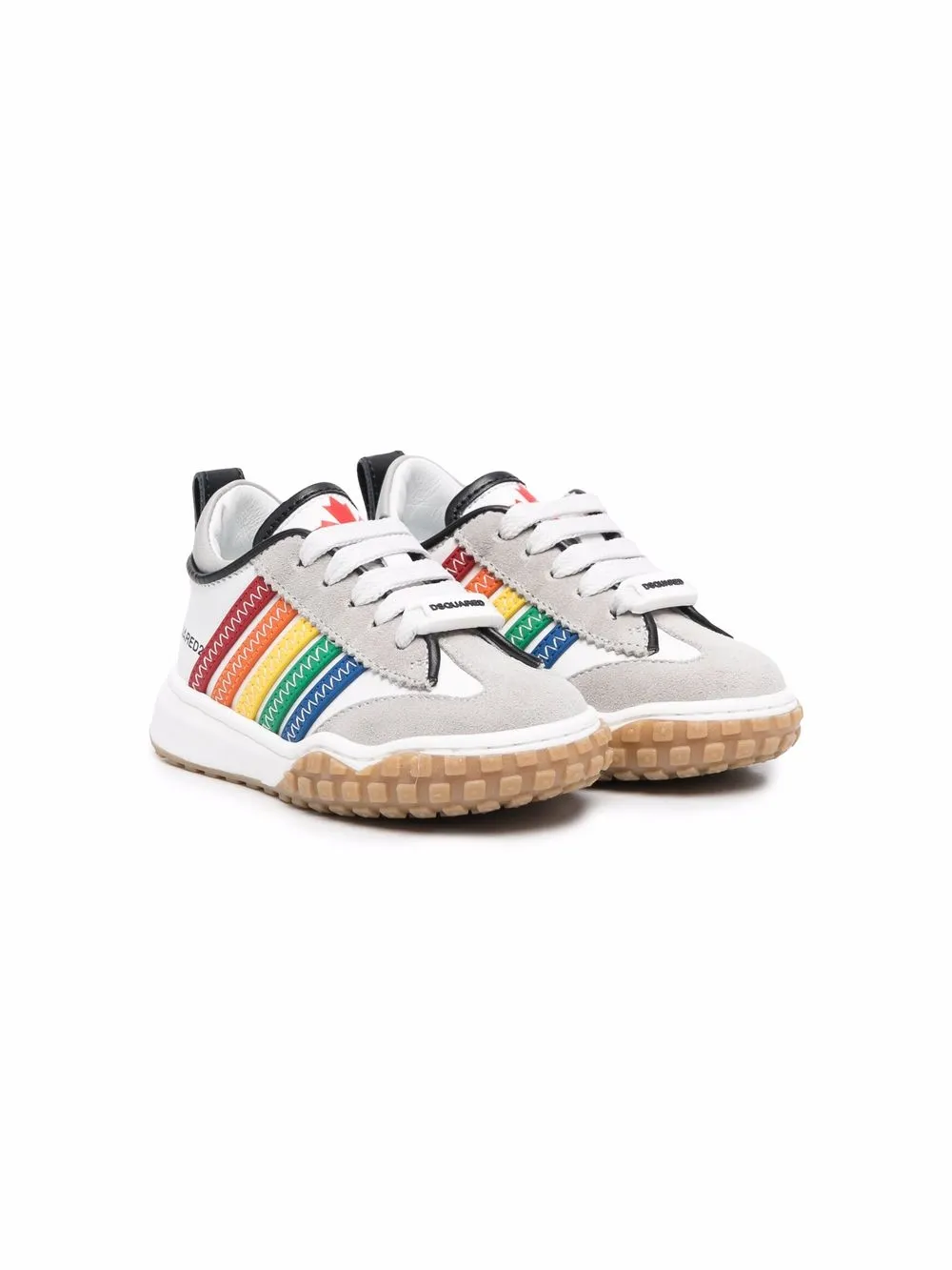 

Dsquared2 Kids tenis con agujetas y rayas estampadas - Blanco