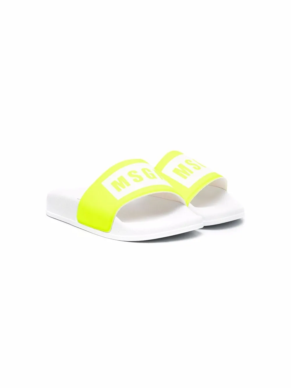 MSGM Kids flip flops con logo estampado - Blanco