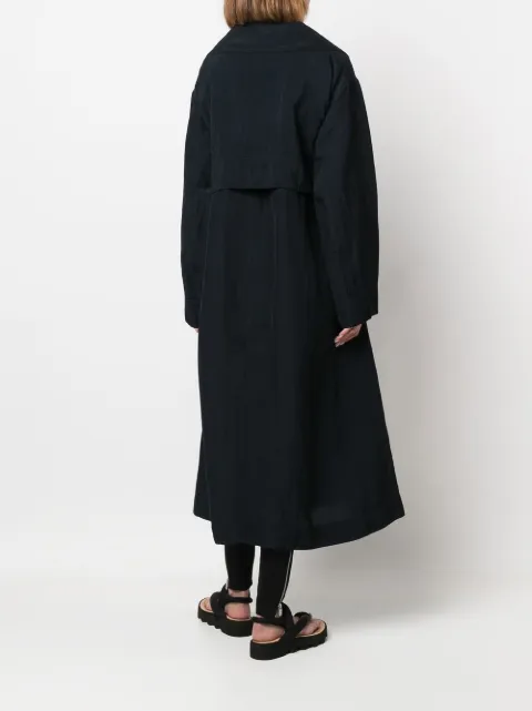 Issey Miyake single-breasted belted coat IM26FA553 - 3
