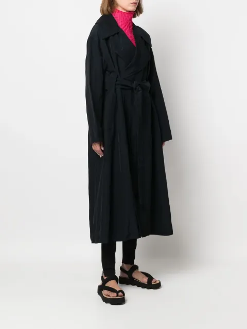 Issey Miyake single-breasted belted coat IM26FA553 - 2
