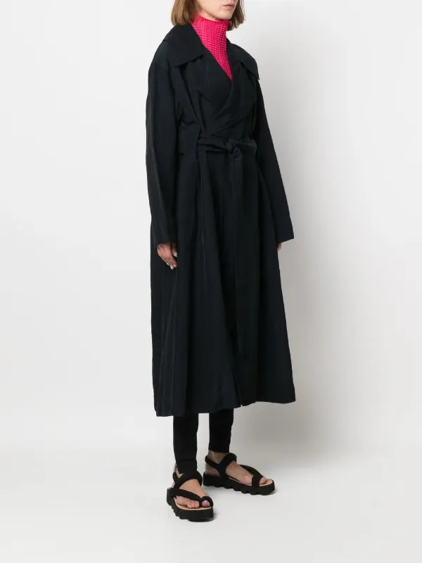Issey Miyake single-breasted Belted Coat | Blue | FARFETCH