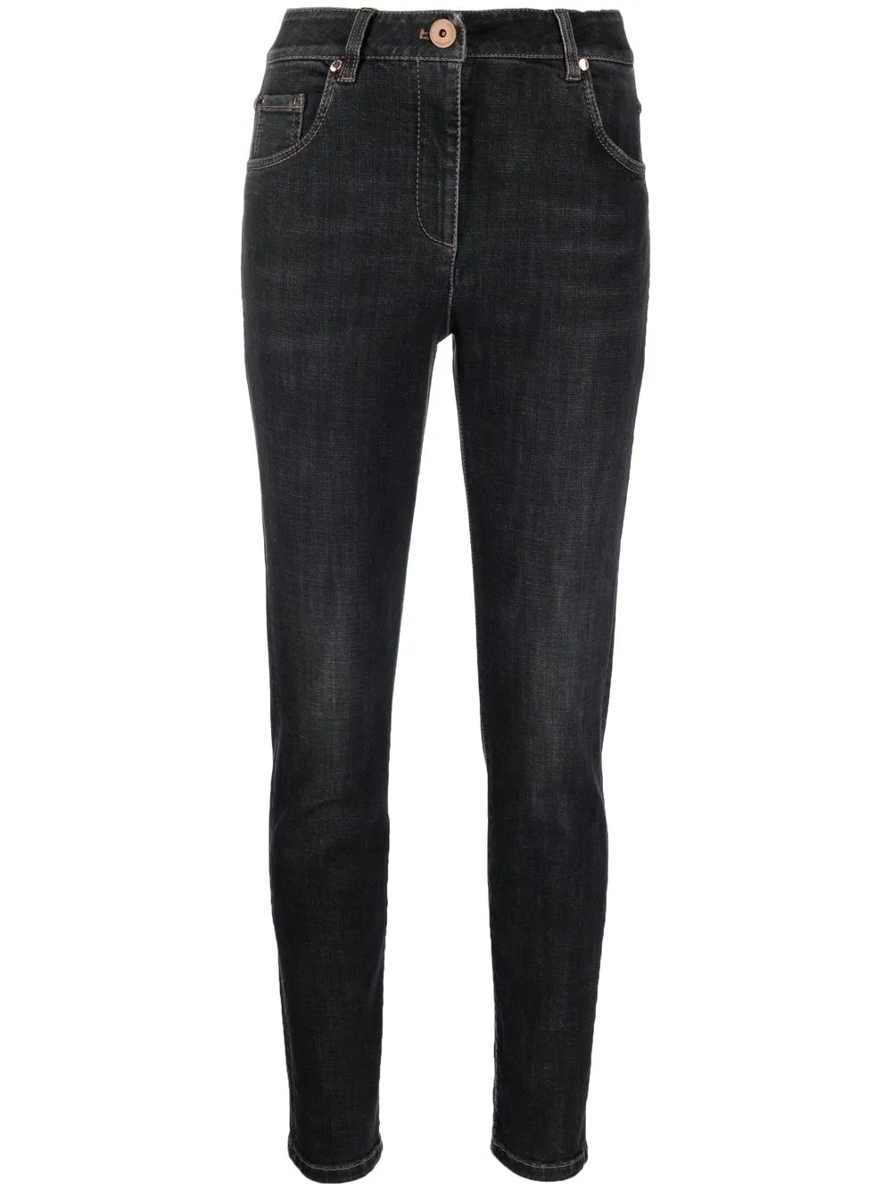 

Brunello Cucinelli patch detail high-waisted jeans - Black