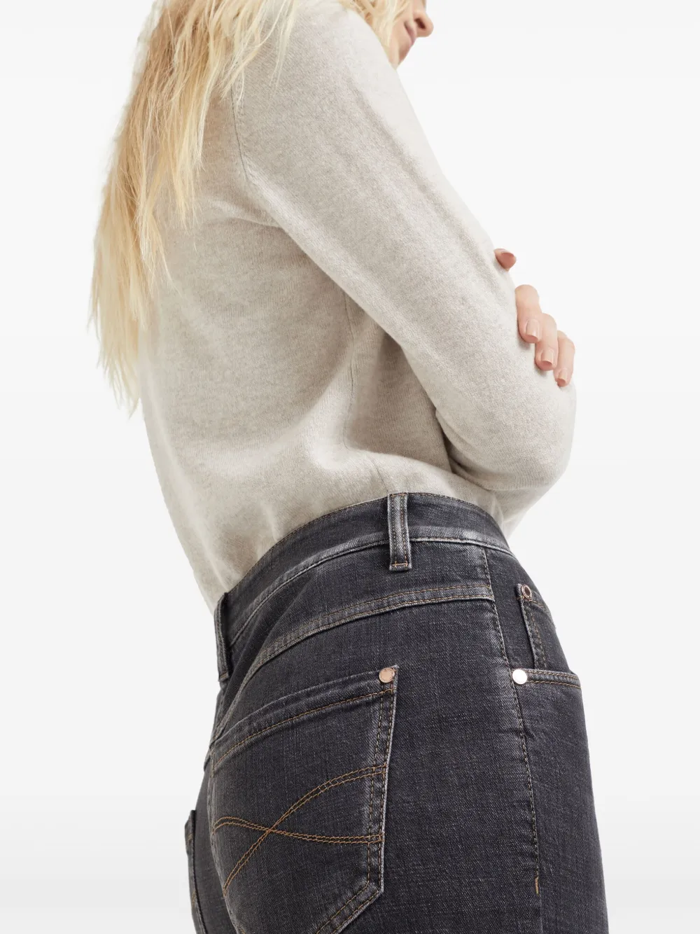 Brunello Cucinelli ハイウエストジーンズ | ブラック | FARFETCH JP