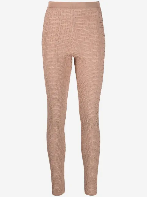 Balmain Leggings con monogramma goffrato 