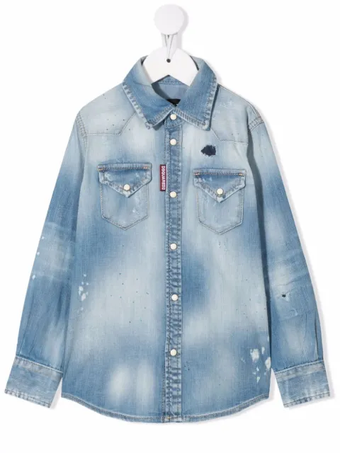 DSQUARED2 KIDS light-wash denim shirt 