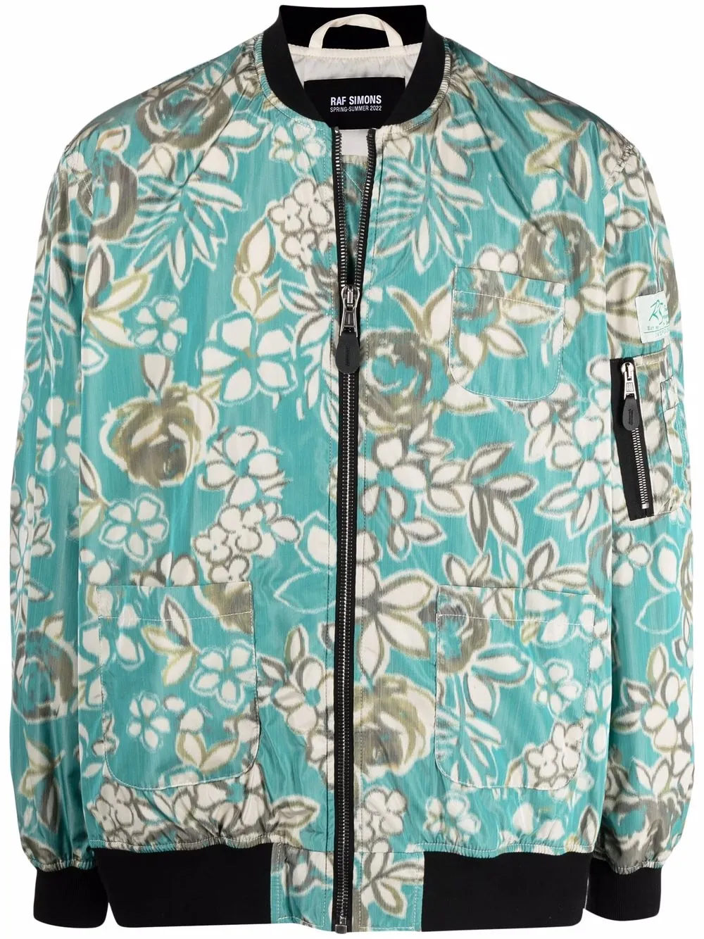 

Raf Simons chamarra bomber con estampado floral - Verde